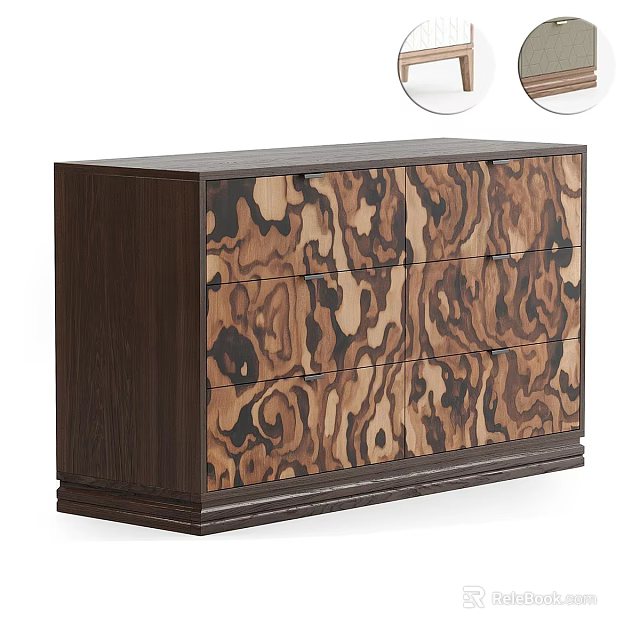 Modern Wooden Entryway Cabinet Sideboard With Drawer Design And Natural Wood Grain 3d model 