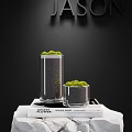 Decorative Bonsai Plants in Glass Vases with Green Moss on Stacked Books