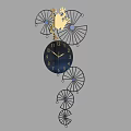 Pair of Decorative Wall Clocks With Dark Dial Golden Hands And Intricate Metalwork