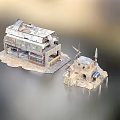 Weathered Wasteland Sci Fi Building Models With Damaged Structures And Intricate Details