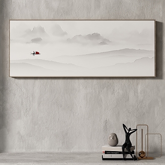 New Chinese Landscape Painting Landscape Painting Texture Decorative Painting 3d model