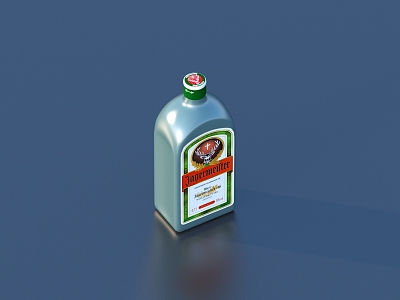 wine bottle white wine food 3d model