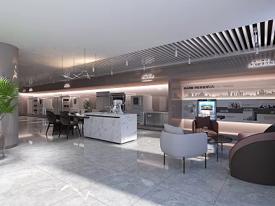 Modern Teka Experience Showroom Interior Featuring Kitchen Appliances And Modern Furniture 3d model