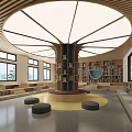 Modern Reading Room Primary School Library 3d model