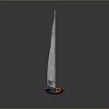 Wooden Sailboat With White Sail Brown Hull And Mast On Water