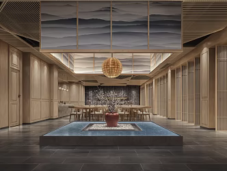 New Chinese-style reception area tea room view 3d model