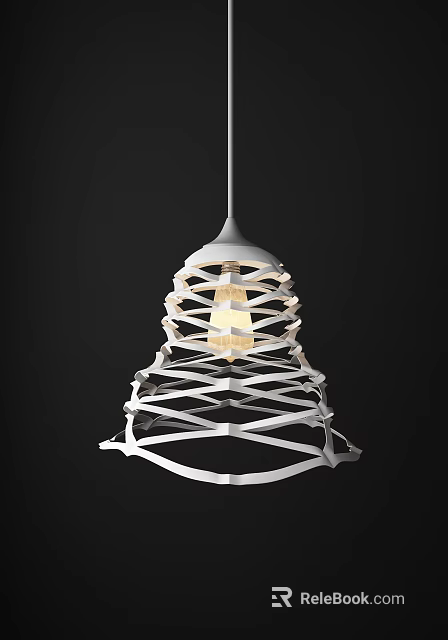 Modern White Swing Door Design With Stylish Pendant Light Fixture 3d model 