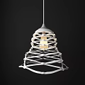 Modern White Swing Door Design With Stylish Pendant Light Fixture