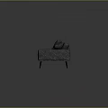 Modern Grey Fabric Three-Seater Sofa With Plush Pillows And Sturdy Metal Legs