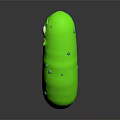 Green Anthropomorphic Pickle Cartoon Character With Funny Face And Eyes