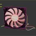 Electronic Cooling Fan With Black Frame And White Blades For Computer Systems 3d model