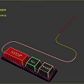 Electronic Control Device With Red Stop Button All Waves Buttons And Cable