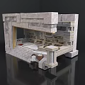Ancient Stone Architectural Component With Intricate Carved Patterns And Steps Base