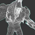 Game Movie Monster Character With Open Mouth Sharp Teeth And Muscular Body