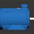 Green and Blue Industrial Electric Motors with Front Grilles and Metal Housings
