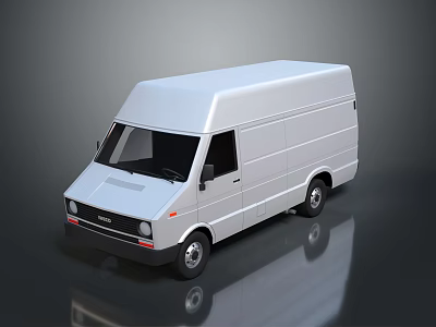 Modern White Commercial Van 3D Rendered Design With Reflective Surface 3d model