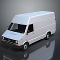 Modern White Commercial Van 3D Rendered Design With Reflective Surface