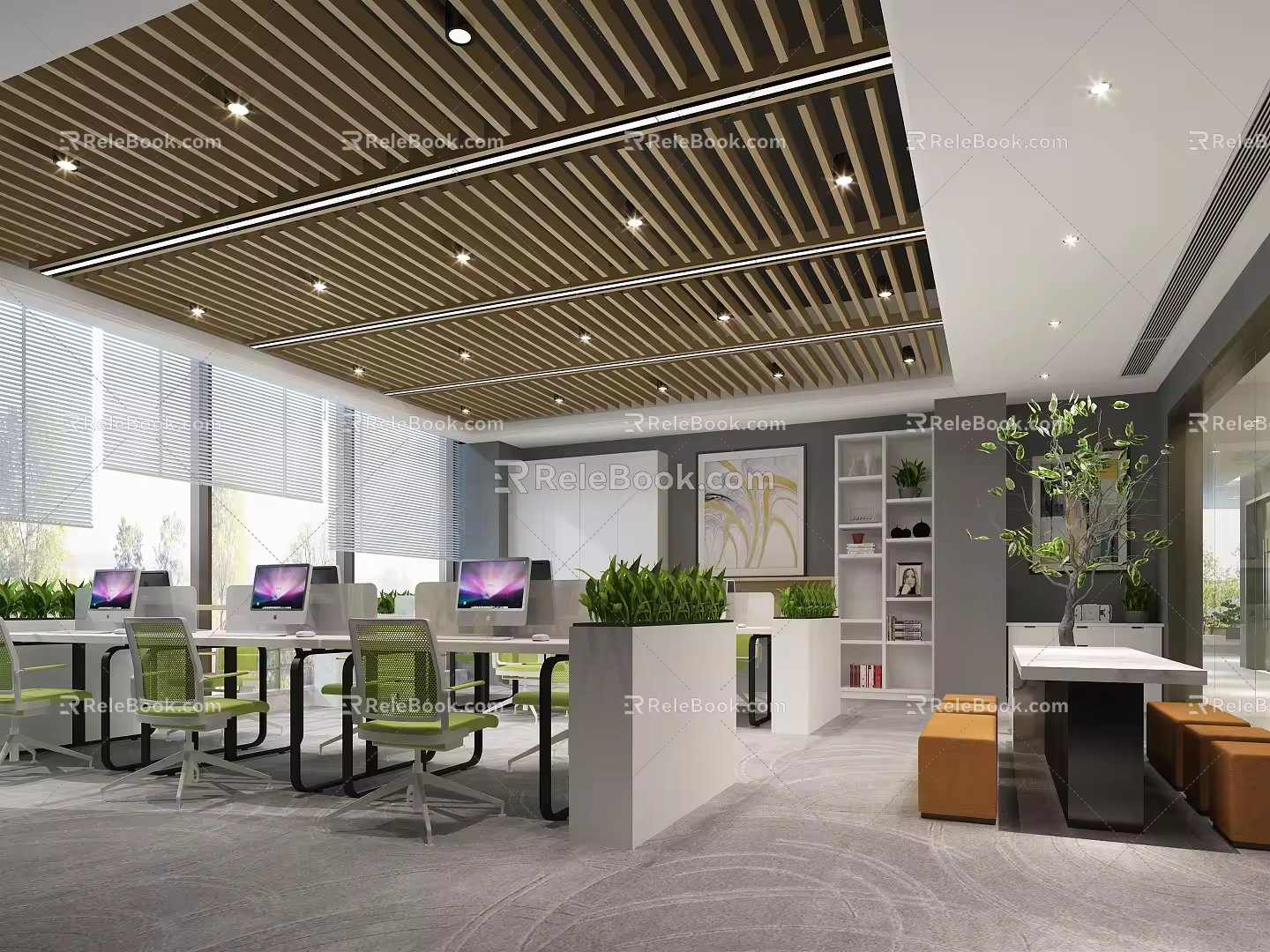 modern public office area public office 3d model