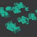 Bulldozer hook machine engineering vehicle 3d model