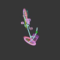 Pink Bicycle With Front Wire Basket Rear Rack And Beige Saddle