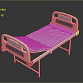 White And Blue Medical Bed Furniture With Comfortable Mattress And Metal Frame