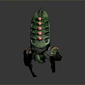 Fantasy Role Playing Character Featuring Green Spiked Creature Tail With Scaled Texture Red Accents