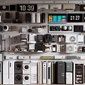Assortment Of Modern Kitchen Appliances Including Refrigerators Microwaves Coffee Makers Ovens And Dishwashers