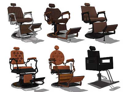 Stylish Brown And Black Massage Chairs With Ergonomic Design And Reclining Features 3d model