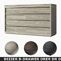 Modern Wood Grain Bedroom Dresser With Multiple Storage Drawers And Three Color Options