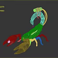 Fantasy Scorpion Character With Decorative Mechanical Back And Colorful Details