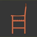 Orange Wooden Outdoor Bench With Slatted Back And Armrests For Garden Use