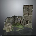 Ancient Architectural Ruins Featuring Stone Walls Tall Tower Small Windows And Overgrown Vegetation