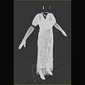 Elegant Long Dress With Floral Embroidery Details And Short Sleeves Design