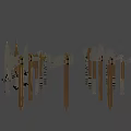 Various Weapons Collection Including Swords Axes Spears and Different Styles Arranged in 3d model