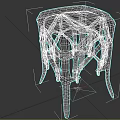 Contemporary Stylish Stool With Intricate Metal Frame Design And Comfortable Seat Surface