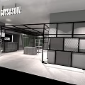Modern Clothing Store Interior Design With Open Racks Fitting Rooms And Display Area