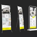Stylish Promotional Banner Stands With Various Sizes And Modern Graphic Design Elements