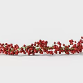 Bunch of Fresh Ripe Red Berries on Green Twigs Natural Food