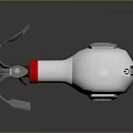 White Hair Dryer 3D Model With Red Accents Brown Cord And Simple Design