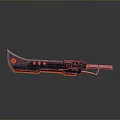 Futuristic Weapon With Sleek Design Red Accents And Metallic Finish