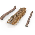 Three Anatomical Skeletal Spinal Vertebrae Models with Bony Projections and Brown Surface