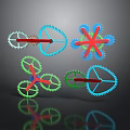 Colorful Mechanical Gear System With Interconnected Gears And Reflective Background