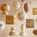 Different Styles of Hanging Lanterns with Decorative Designs and Traditional Patterns