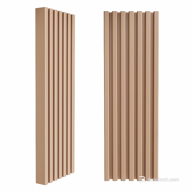 Natural Wooden Striped Panel With Vertical Lines For Interior Decoration Use 3d model 