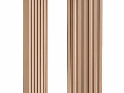 Natural Wooden Striped Panel With Vertical Lines For Interior Decoration Use 3d model