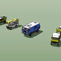 Different Types of Vehicles Including Trucks SUVs and Trailers in Various Colors