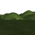 Beautiful Park Landscape With Lush Green Grass And Rolling Hills