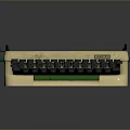 Vintage FABEL Typewriter With Beige Green Body And Black Keys As Household Item