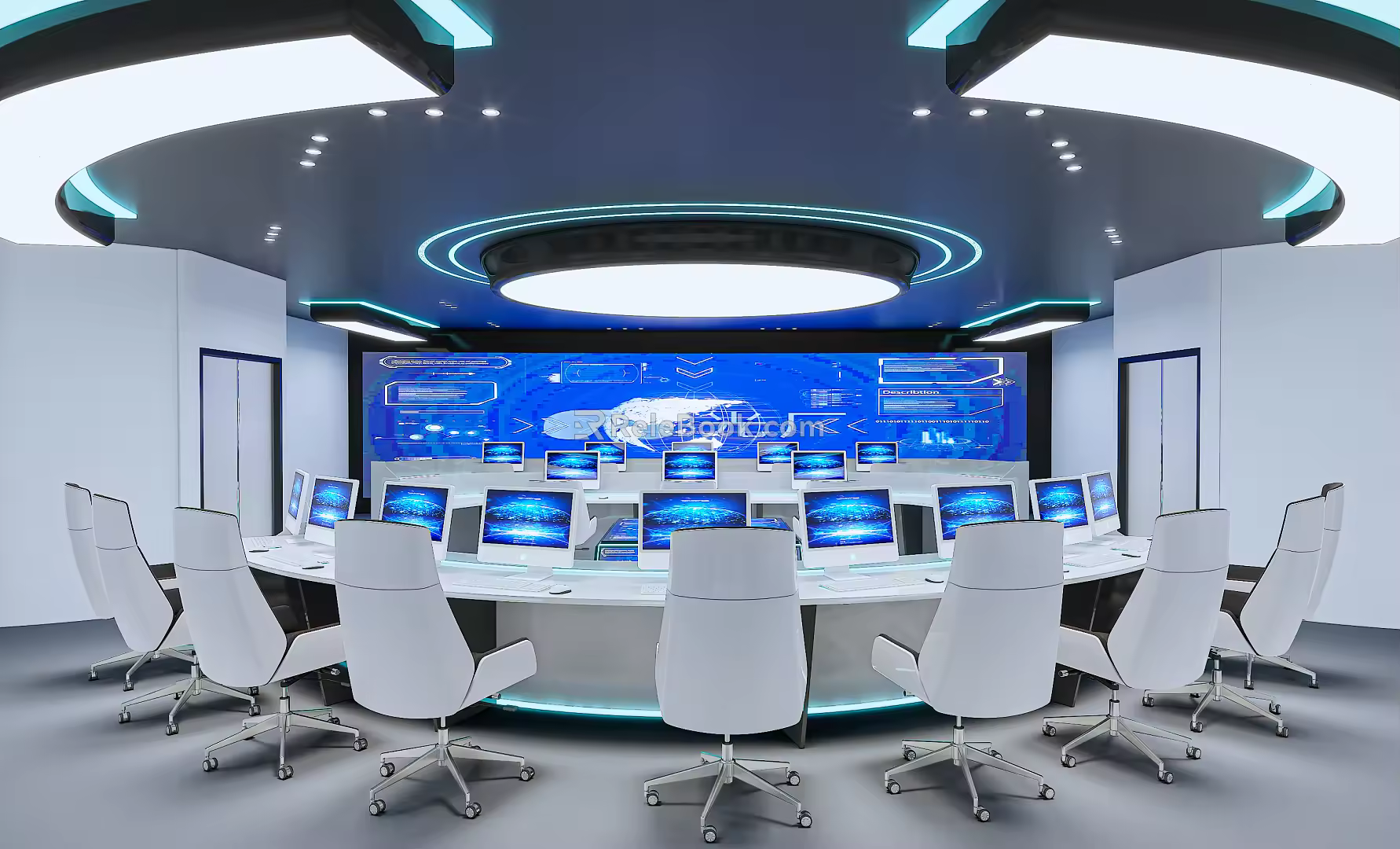 Modern Control Room Command Center 3d model
