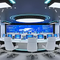 Modern Control Room Command Center 3d model